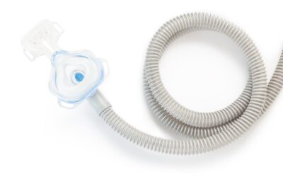 CPAP mask and hose on white background CPAP mask and hose on white background with drop shadow, to use with CPAP machine for people with sleep apnea